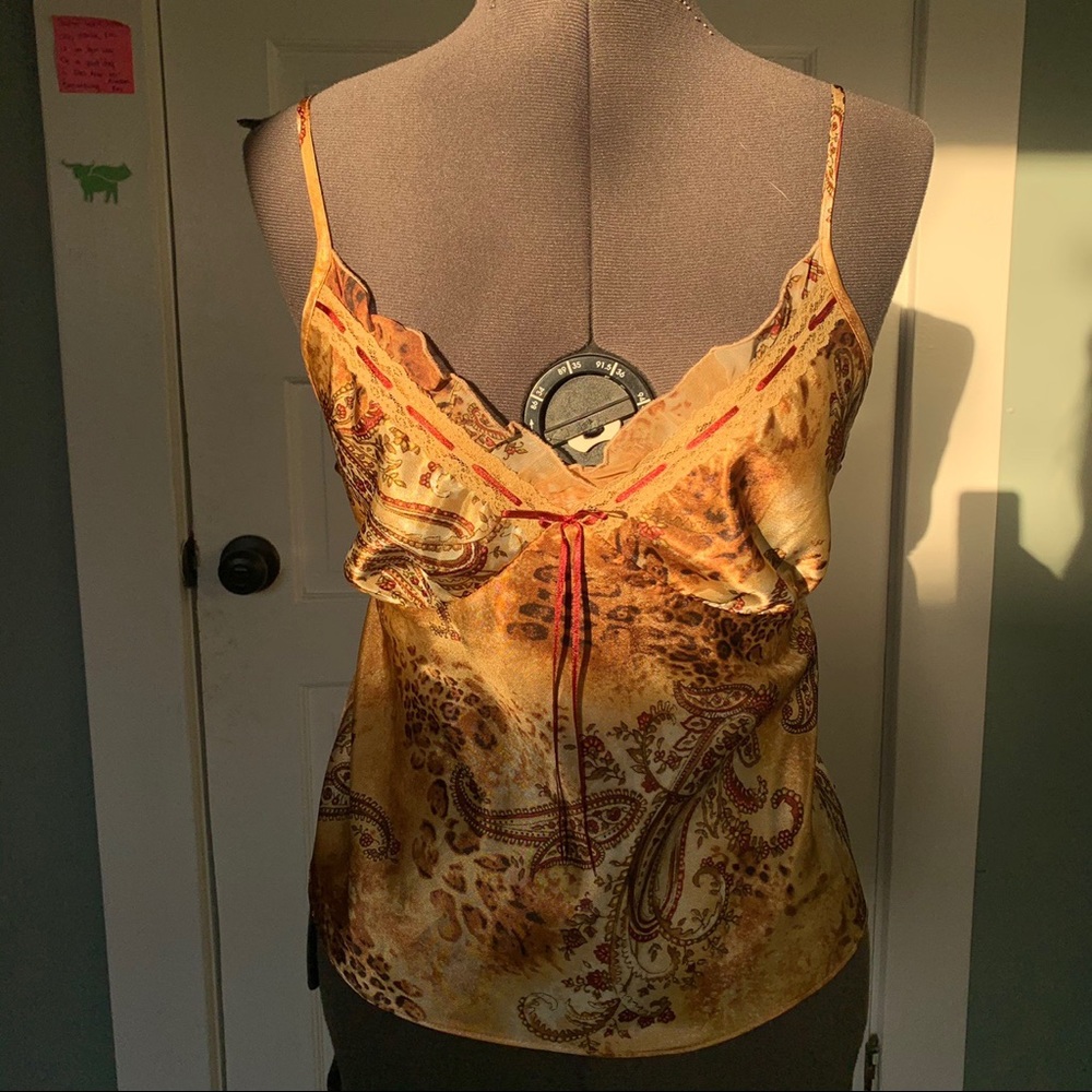 Satin lace top with beautiful patterns